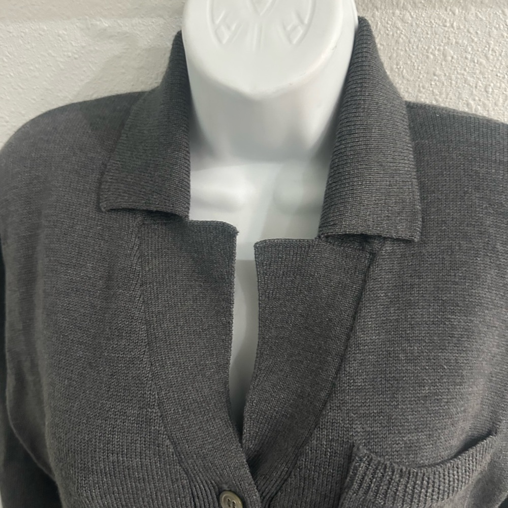 JH collectibles Dark Charcoal Button-Up Merino Wool Cardigan size L - Picture 4 of 13